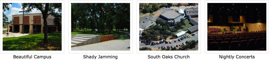 South Oaks Church, Beautiful Cmapus, Shady Jamming, Nightly Concerts